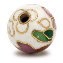 White Cloisonne Charm Marble 